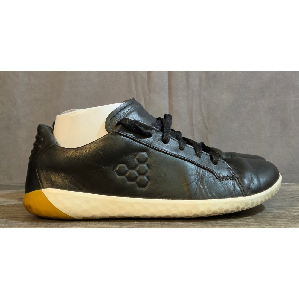 Vivobarefoot Geo Court Leather Barefoot Sneakers Womens Size 37 US 7 Black